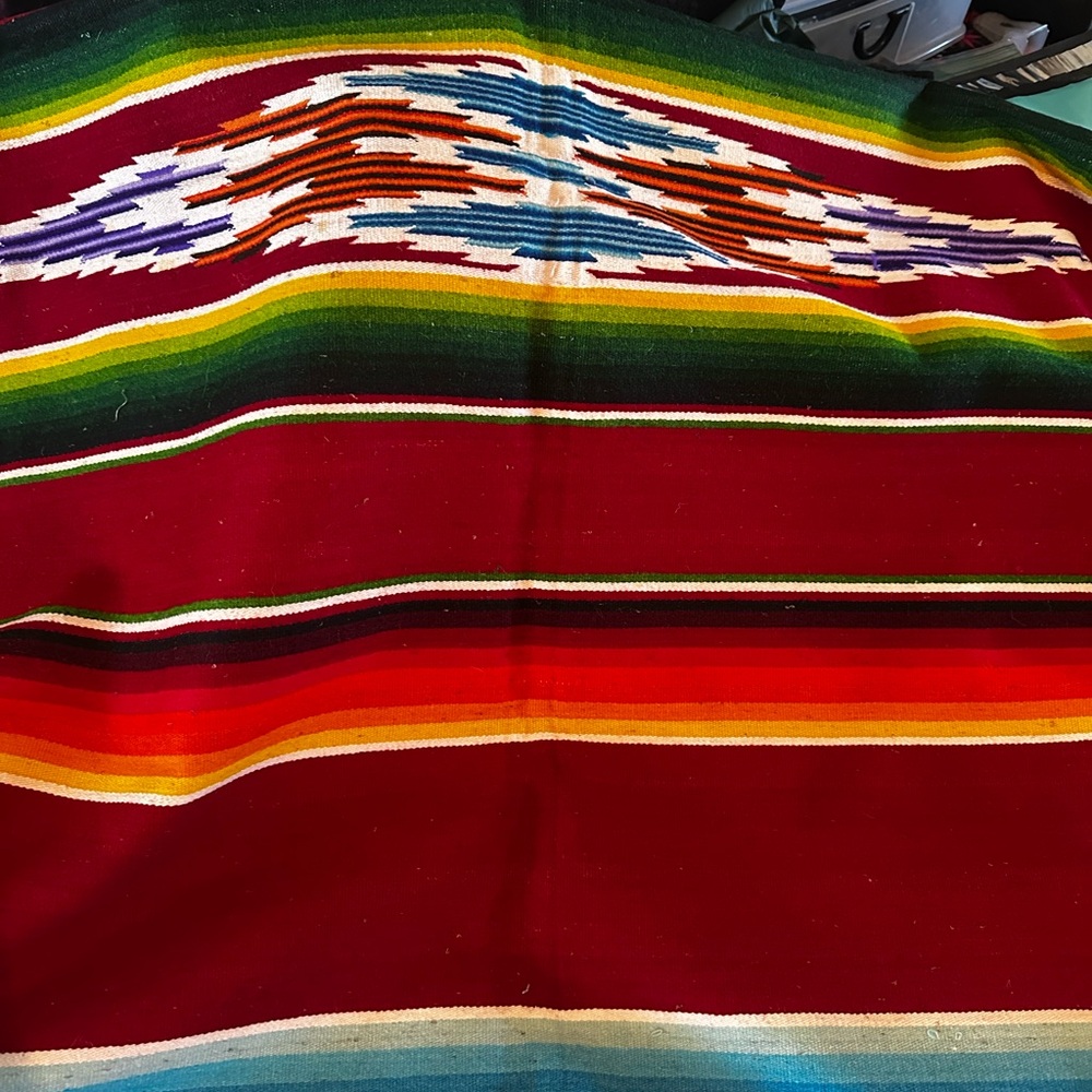 Vintage Aztec Design Mexican Saltillo Serape